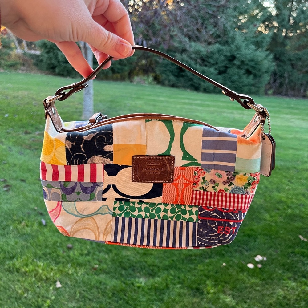 Coach Multi Color Patchwork 4430 Hamptons Top Han… - image 1